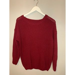 Red knit sweater
